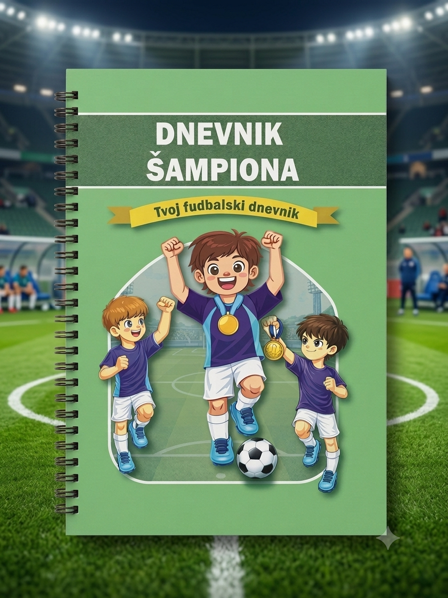 Dnevnik šampiona — fudbalska knjiga snova i ciljeva za dete